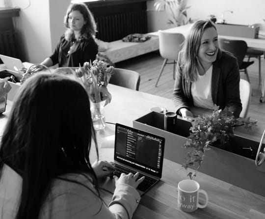 Three women in a room